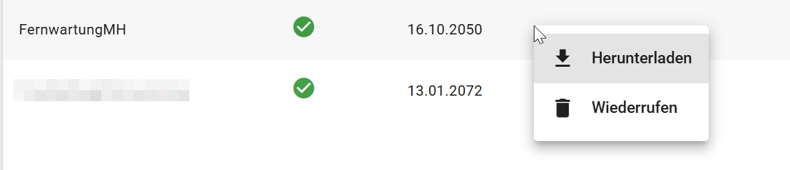 Zertifikat sperren