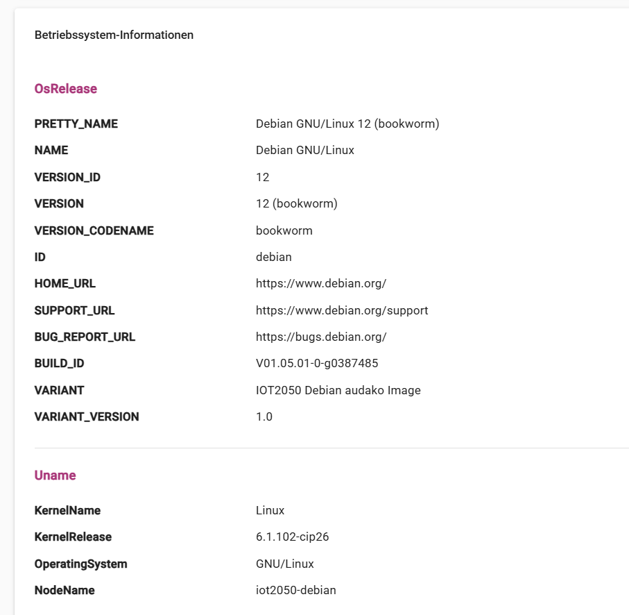 EdgeGateway OS Daten