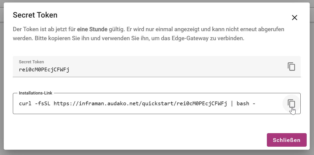 EdgeGateway Quickstart Dialog